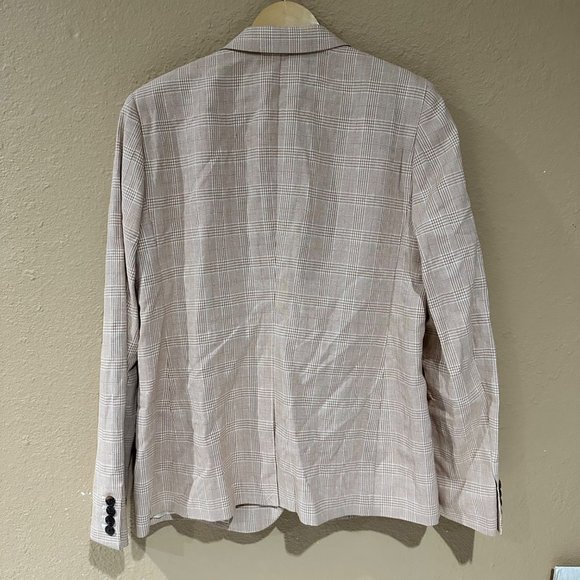 RARE NWT J.Crew Ludlow Tan Plaid Blazer Size Women Size 14 Linen Checkered Coat - Picture 6 of 14